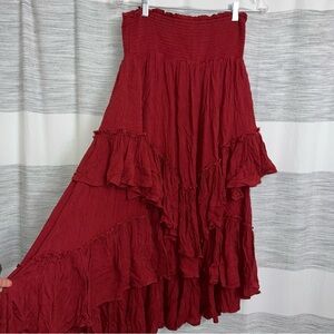Free People Free-est  Red The Convertible Skirt